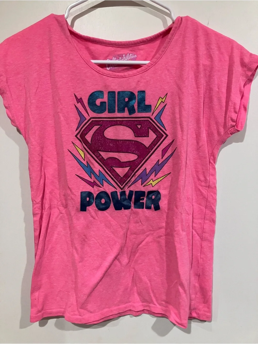 Old Navy Pink 'Girl Power' Graphic Tee with Blue & Purple Accents